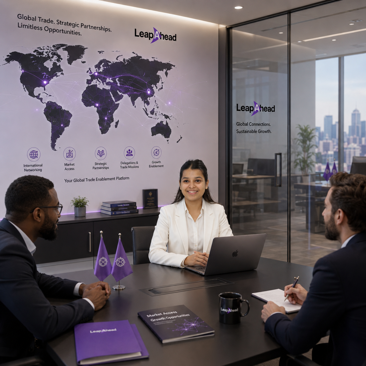 Leap Ahead global trade enablement meeting room